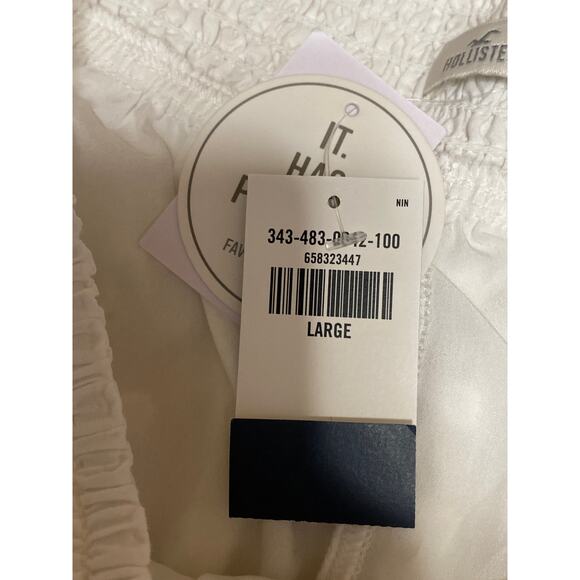 NEW Hollister White Floral Eyelet Embroidered Tiered Mini Flare A-Line Skirt L - Picture 4 of 5